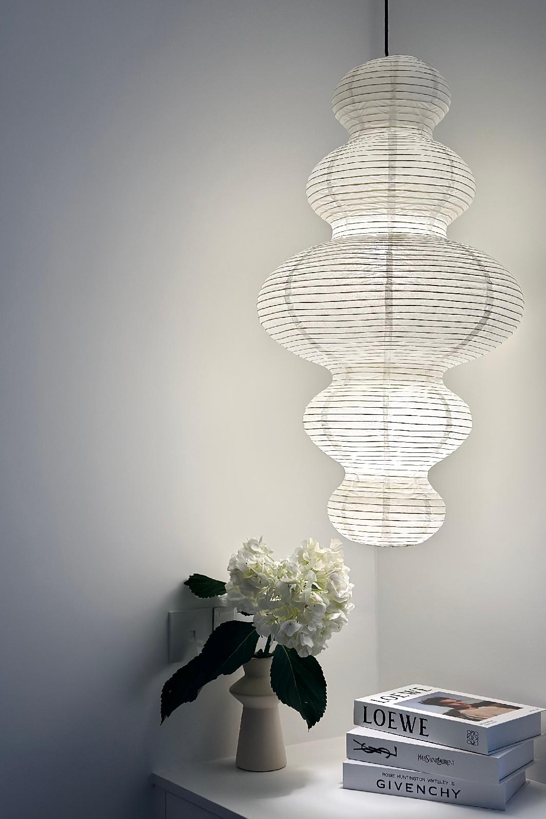 Five-Layer Cloud Washi Paper Pendant Light, Japanese Hanging Lamp