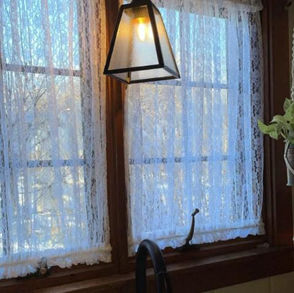 Floral Lace French Door Curtain Panel, Custom Sheer Window Curtain