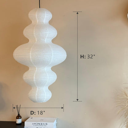 Five-Layer Cloud Washi Paper Pendant Light, Japanese Hanging Lamp