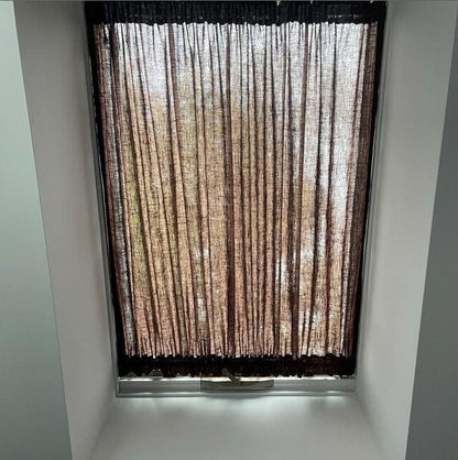 Custom 100% Linen French Door Curtain Panel with Rod Pockets