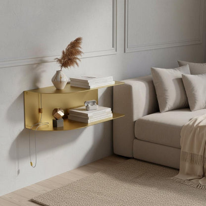 Wall Mounted Metal Nightstand Shelf for Small Bedrooms