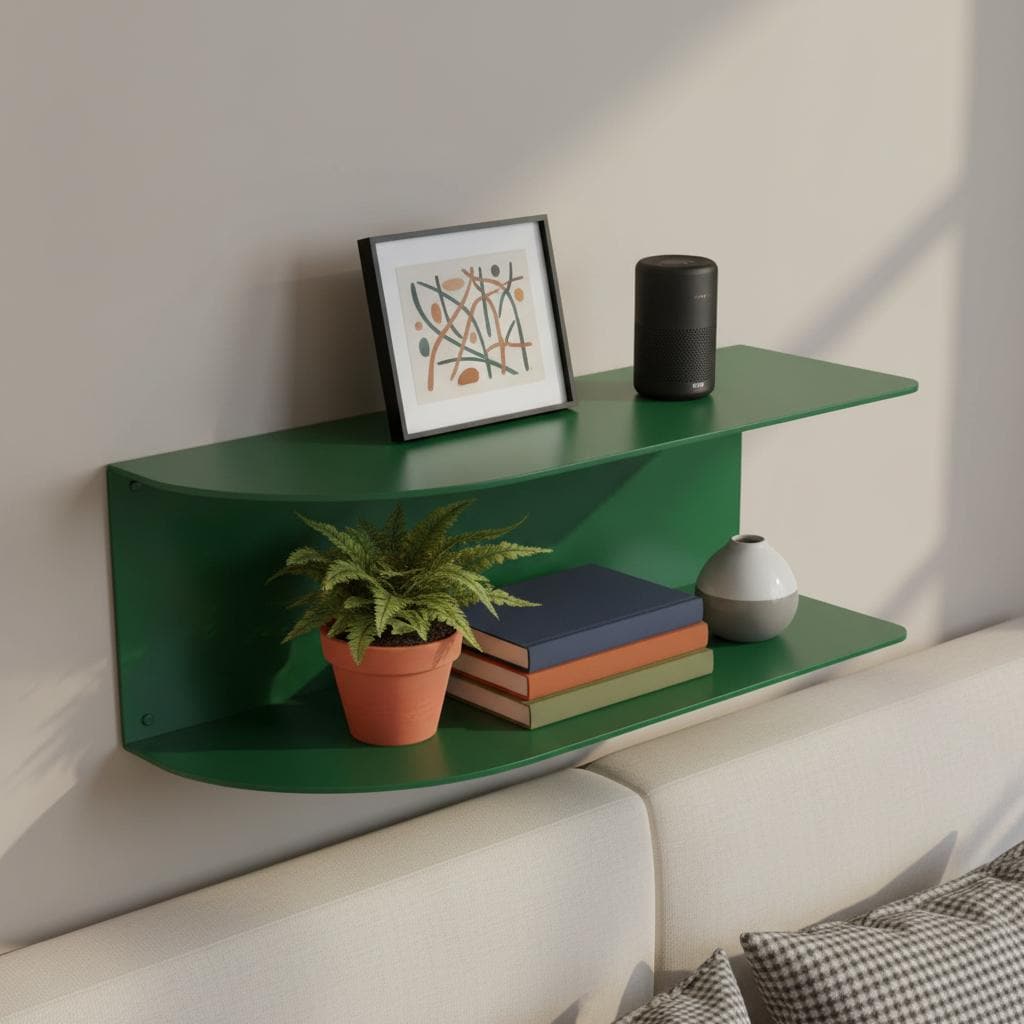 Wall Mounted Metal Nightstand Shelf for Small Bedrooms