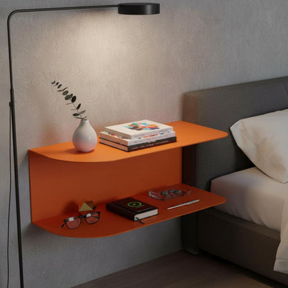 Wall Mounted Metal Nightstand Shelf for Small Bedrooms