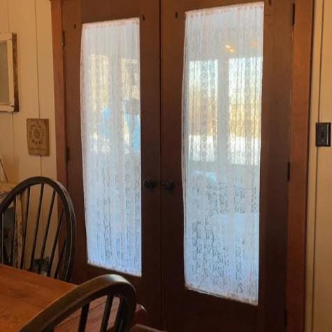 Floral Lace French Door Curtain Panel, Custom Sheer Window Curtain