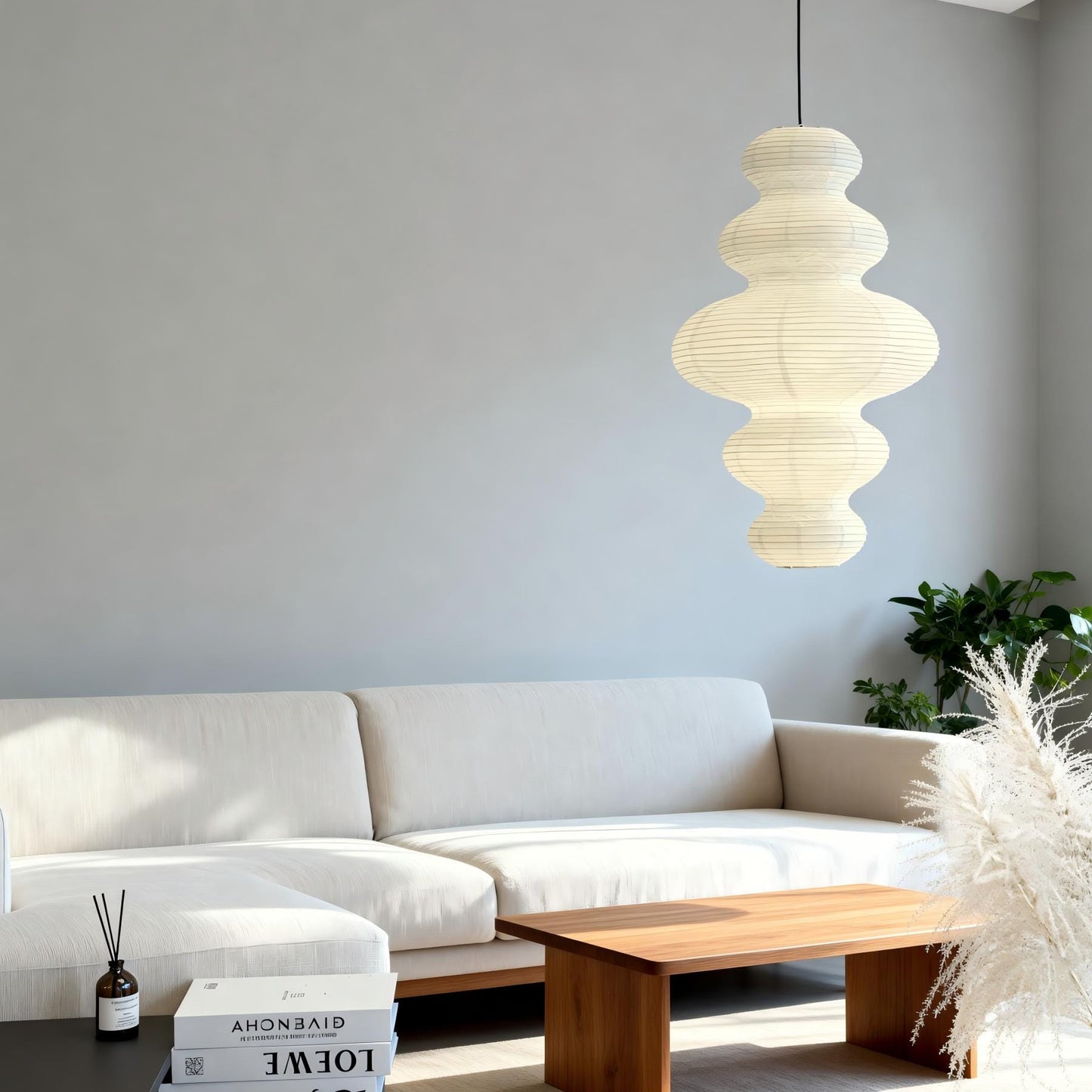 Five-Layer Cloud Washi Paper Pendant Light, Japanese Hanging Lamp