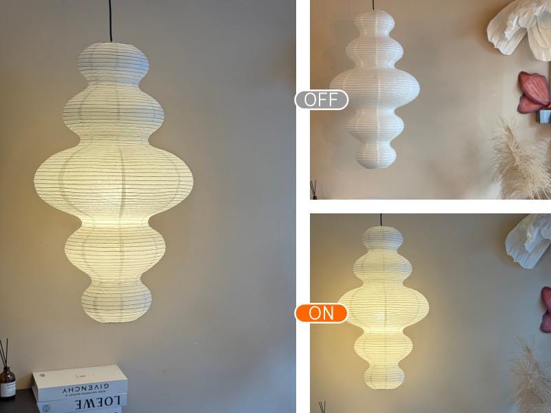 Five-Layer Cloud Washi Paper Pendant Light, Japanese Hanging Lamp