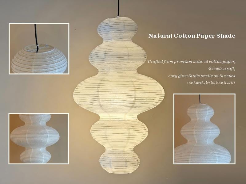 Five-Layer Cloud Washi Paper Pendant Light, Japanese Hanging Lamp