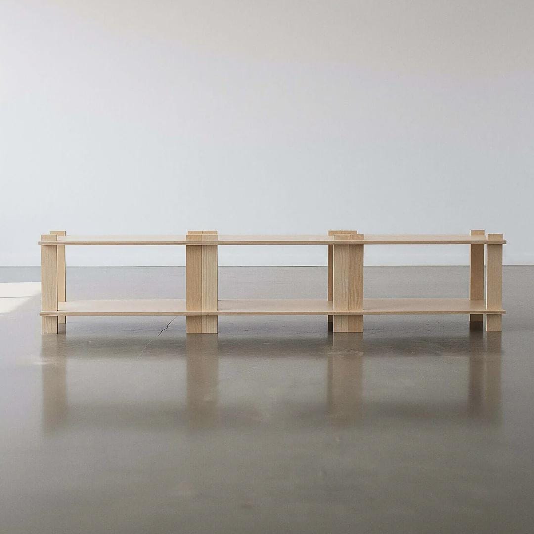 Low Console Table, Open Shelf Sideboard, Modular Baltic Birch Wood Console, Mid Century Modern Buffet, Handmade Entryway Furniture