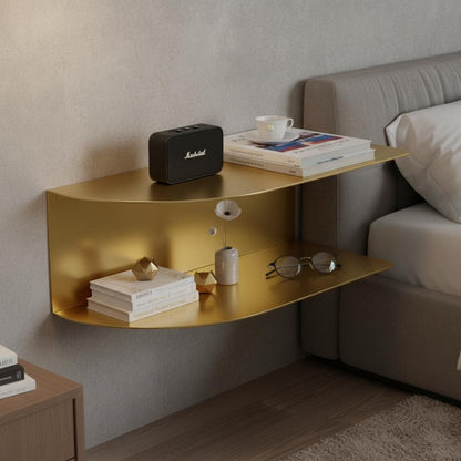 Wall Mounted Metal Nightstand Shelf for Small Bedrooms