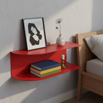 Wall Mounted Metal Nightstand Shelf for Small Bedrooms