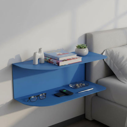 Wall Mounted Metal Nightstand Shelf for Small Bedrooms