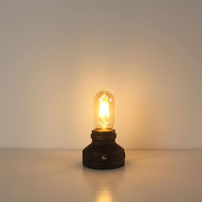 Cordless Cast Iron Table Lamp with Touch Dimming & Edison LED Bulb