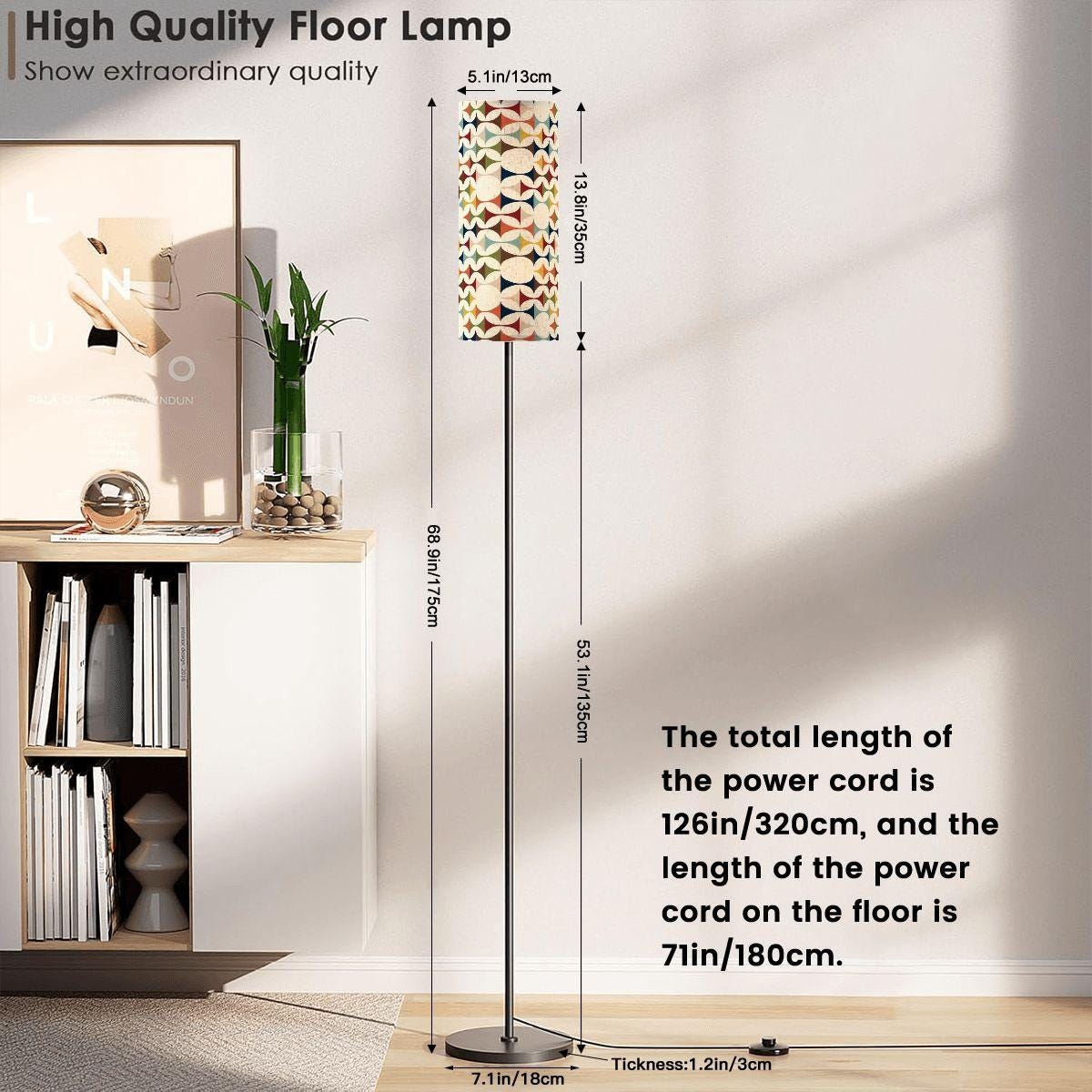 Scandinavian Danish Mid Century Modern Slim Floor Lamp