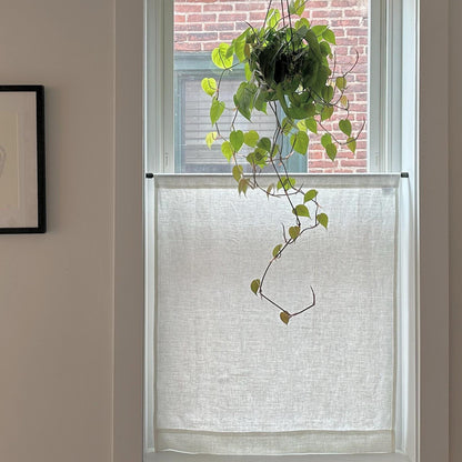 Modern Minimalist Linen Cafe Curtains - Custom Fit - Made to Measure in 100% Linen