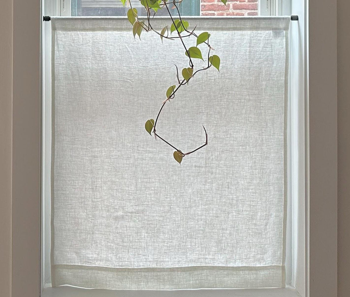 Modern Minimalist Linen Cafe Curtains - Custom Fit - Made to Measure in 100% Linen