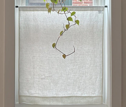 Modern Minimalist Linen Cafe Curtains - Custom Fit - Made to Measure in 100% Linen