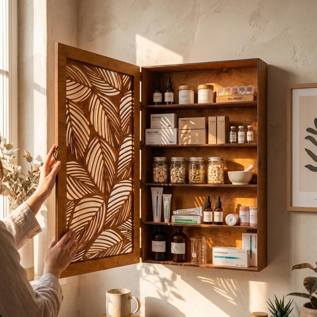 Wooden Bathroom Wall Cabinet, Wall Mounted Medicine Cabinet, Rustic Bathroom Storage Cabinet,Wall Cabinet With Door,Carved Wood Wall Cabinet