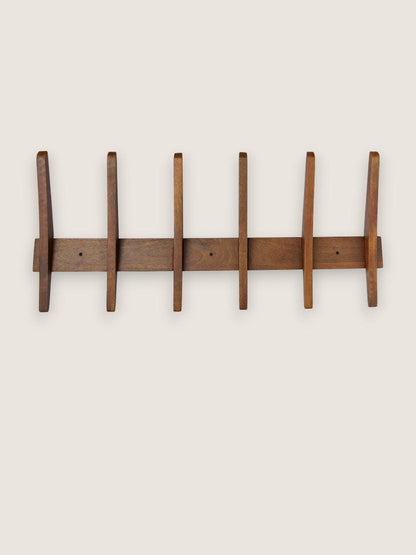 Large Wooden Wall Hanger, Mid-Century Modern Coat Rack,  5-Hook Wooden Hanger, Wall Organizer, Modern Entryway Decor, Handcrafted