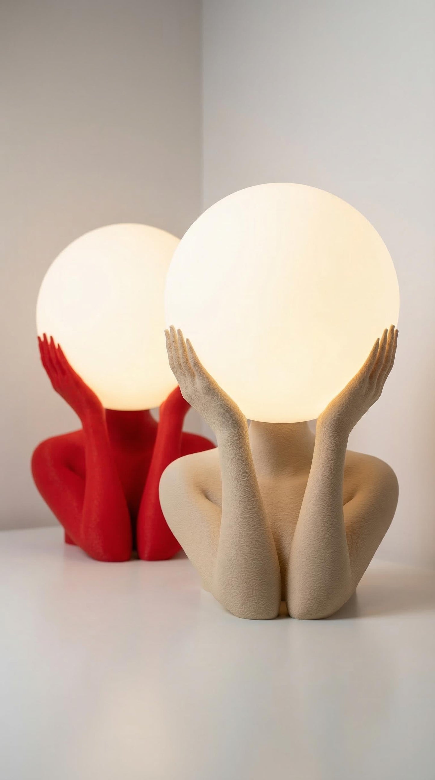 Sculptural Sphere Table Lamp, Artistic Ambient Light, Minimalist Home Decor