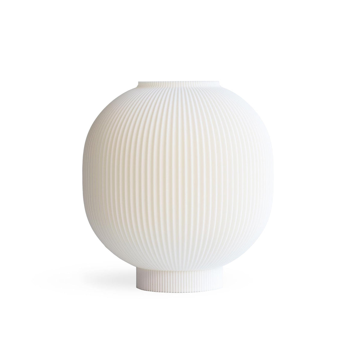 Globe Bedside Lamp with Ribbed Shade, Japandi Ambient Table Light