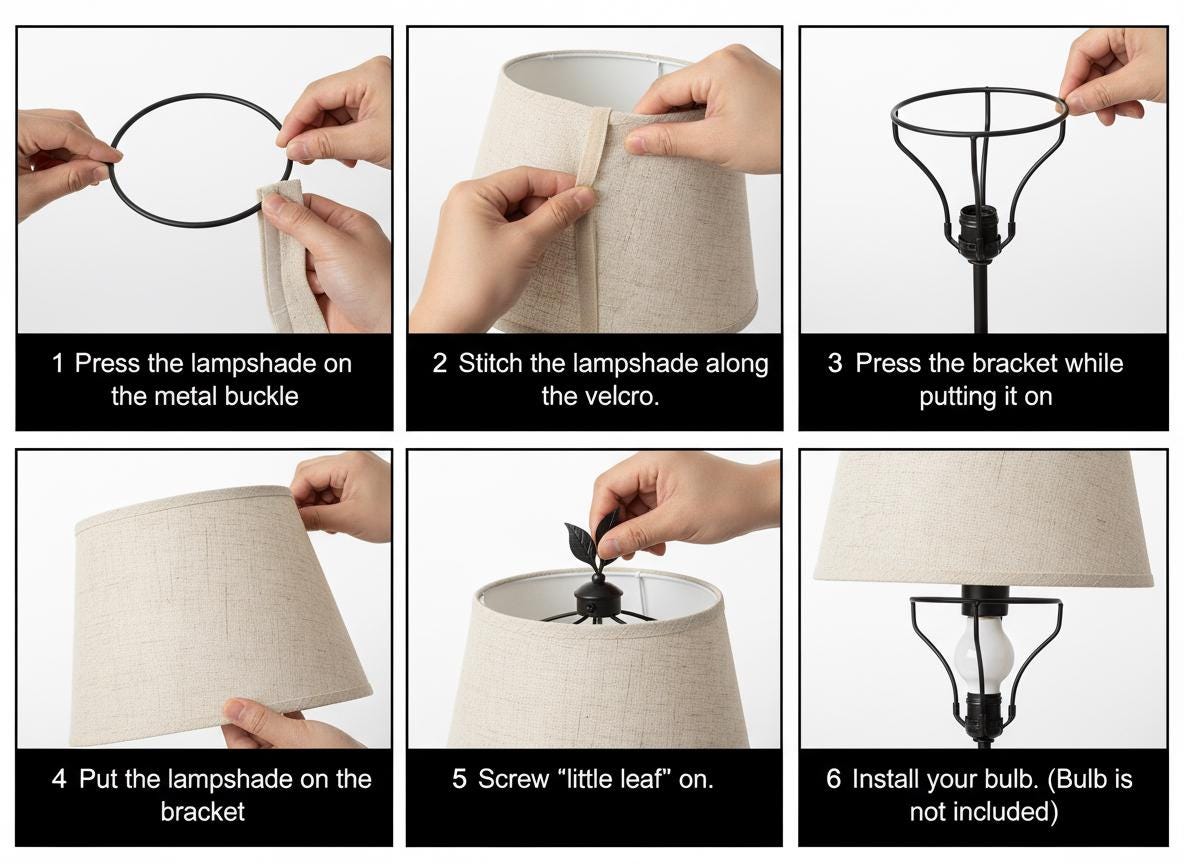 Vintage Leaf Branch Table Lamp with Beige Linen Shade & USB Ports
