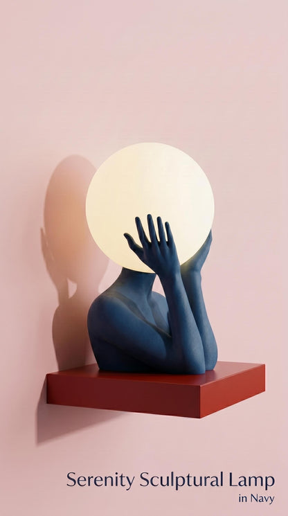 Sculptural Sphere Table Lamp, Artistic Ambient Light, Minimalist Home Decor