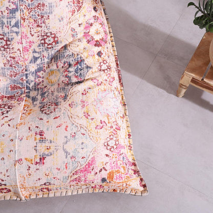 Bohemian Printed Bean Bag Lounger – Cotton Wool Blend Floor Cushion Chair