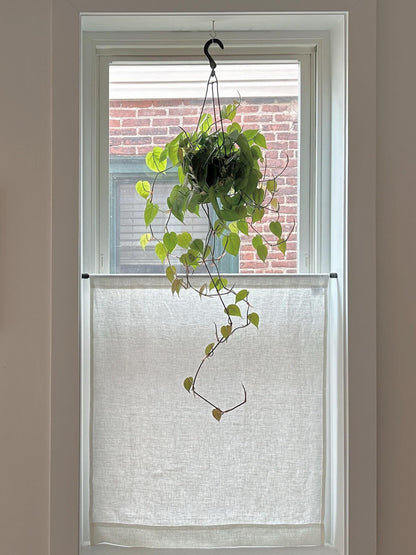 Modern Minimalist Linen Cafe Curtains - Custom Fit - Made to Measure in 100% Linen