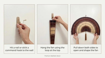 Handwoven Rattan Wall Fan Decor in Natural Bamboo