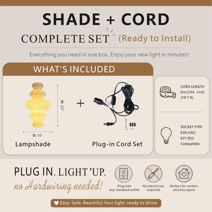 Five-Layer Cloud Washi Paper Pendant Light, Japanese Hanging Lamp