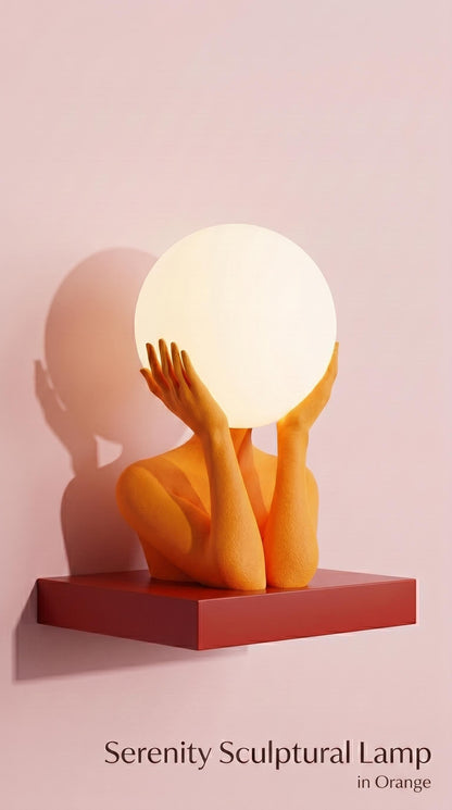Sculptural Sphere Table Lamp, Artistic Ambient Light, Minimalist Home Decor