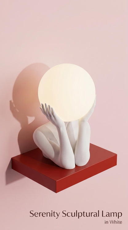 Sculptural Sphere Table Lamp, Artistic Ambient Light, Minimalist Home Decor