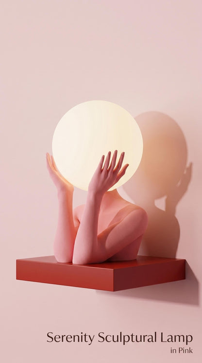 Sculptural Sphere Table Lamp, Artistic Ambient Light, Minimalist Home Decor