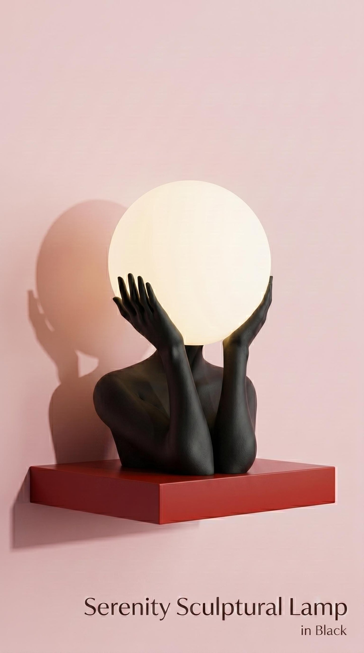 Sculptural Sphere Table Lamp, Artistic Ambient Light, Minimalist Home Decor
