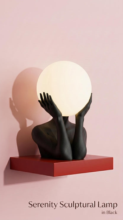 Sculptural Sphere Table Lamp, Artistic Ambient Light, Minimalist Home Decor