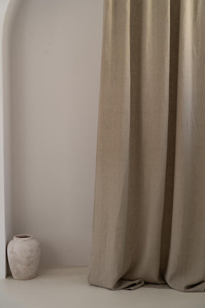 Rustic Linen Curtain, Heavy Linen Curtain Panel, Natural Burlap Curtain Panel, Living Room Linen Curtain, Window Natural Linen Curtain