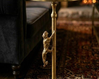 Handmade Brass Tiger Drink Table | Luxury Animal Accent Furniture | Artisan Metal Decor