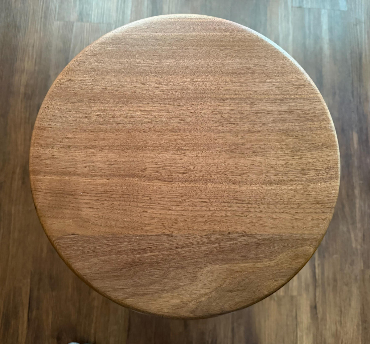 Walnut Swivel Bar Stool with Adjustable Industrial Metal Base