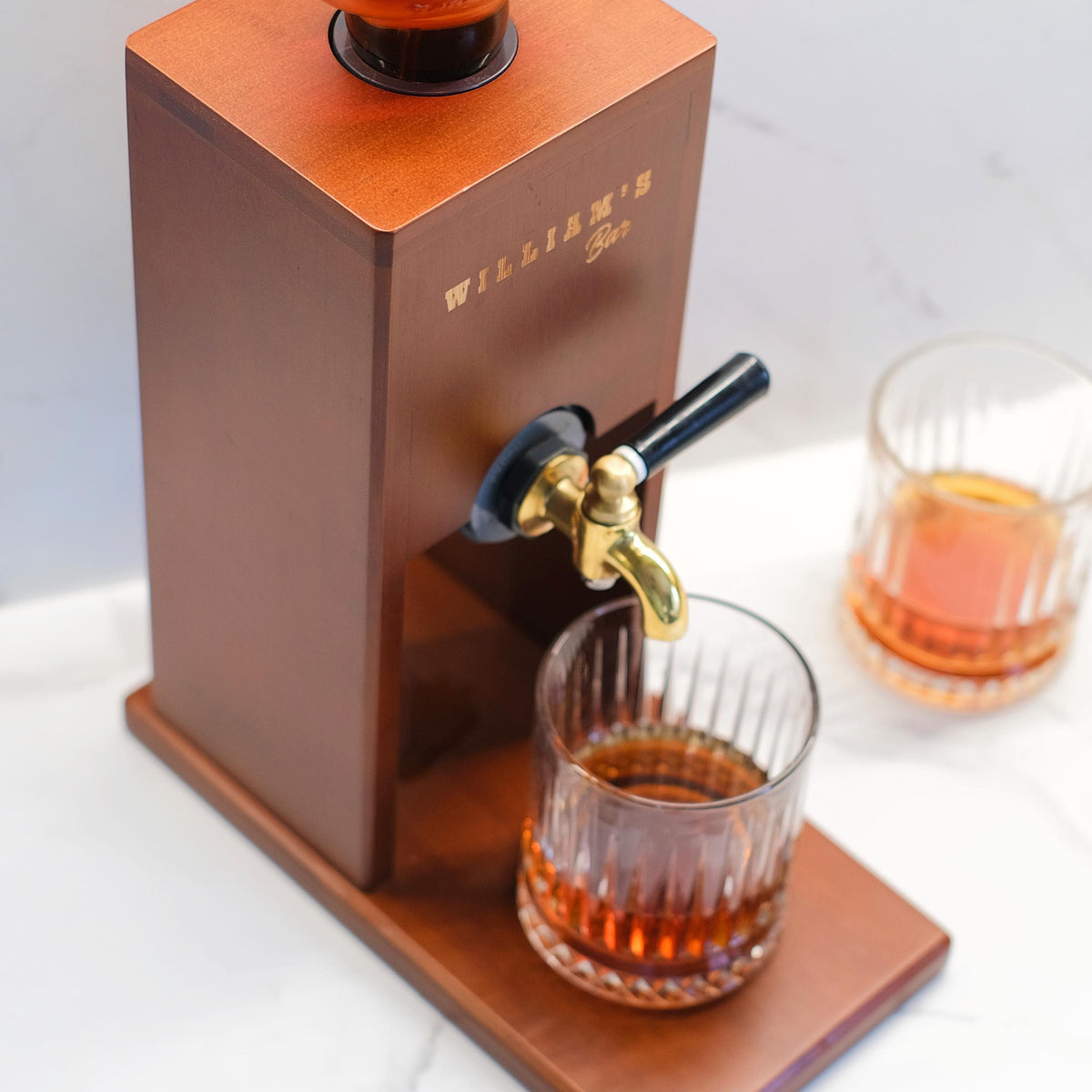 Wooden Whiskey Dispenser | Custom Engraved Liquor Tap for Home Bar, Bourbon Dispenser, Gift for Him, Wedding Anniversary