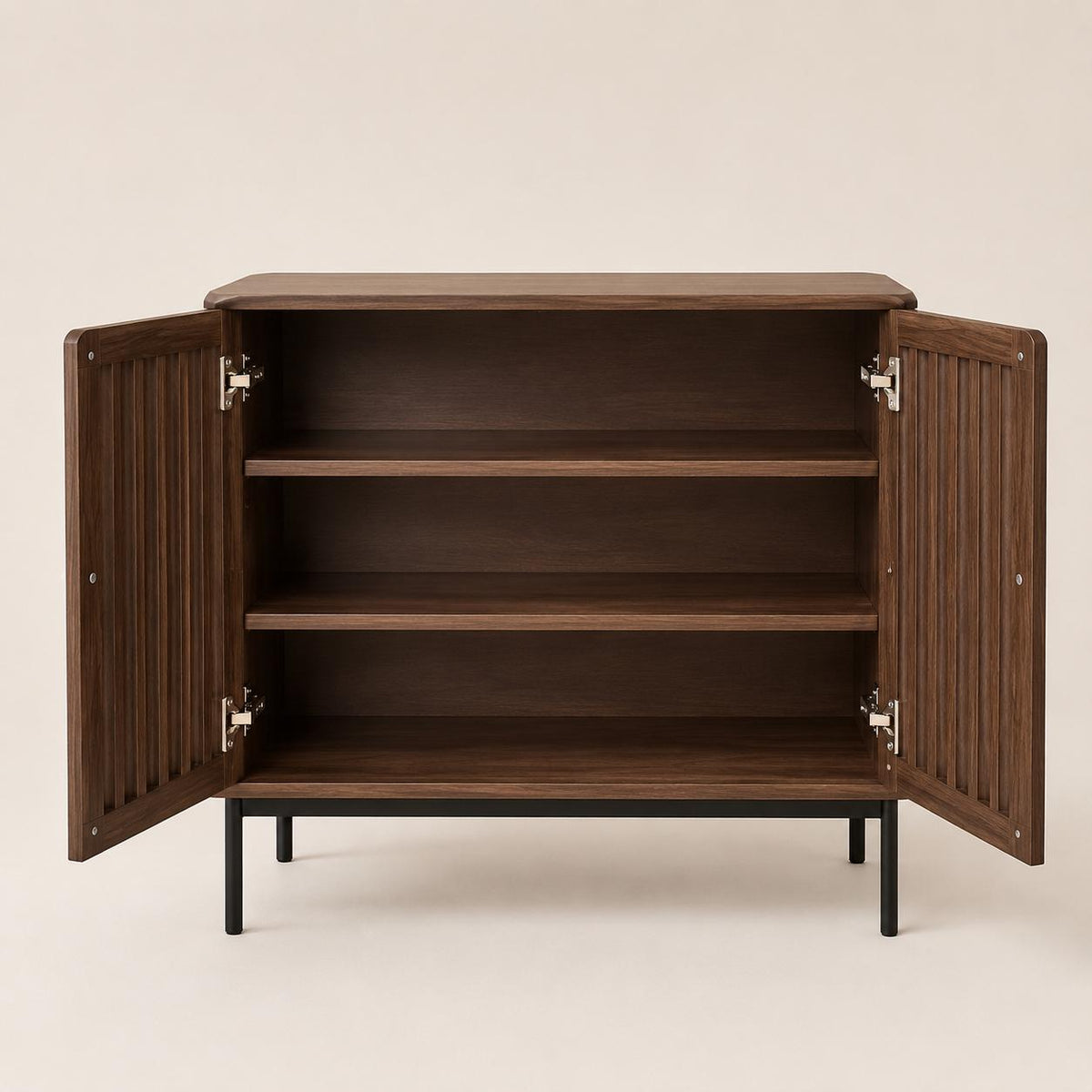 Modern Buffet Cabinet with 2 Doors & Metal Base | Storage Sideboard for Dining Room