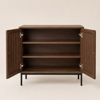 Modern Buffet Cabinet with 2 Doors & Metal Base | Storage Sideboard for Dining Room