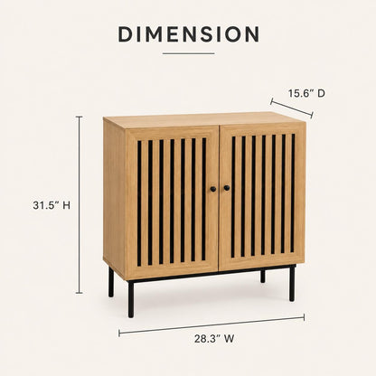 Modern Buffet Cabinet with 2 Doors & Metal Base | Storage Sideboard for Dining Room