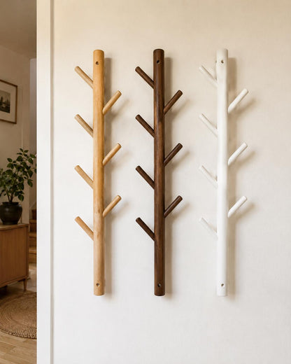 Minimalist Wooden Coat Rack Wall Mounted, Entryway Hook Rack, Solid Wood Mudroom Organizer, Modern Hallway Storage