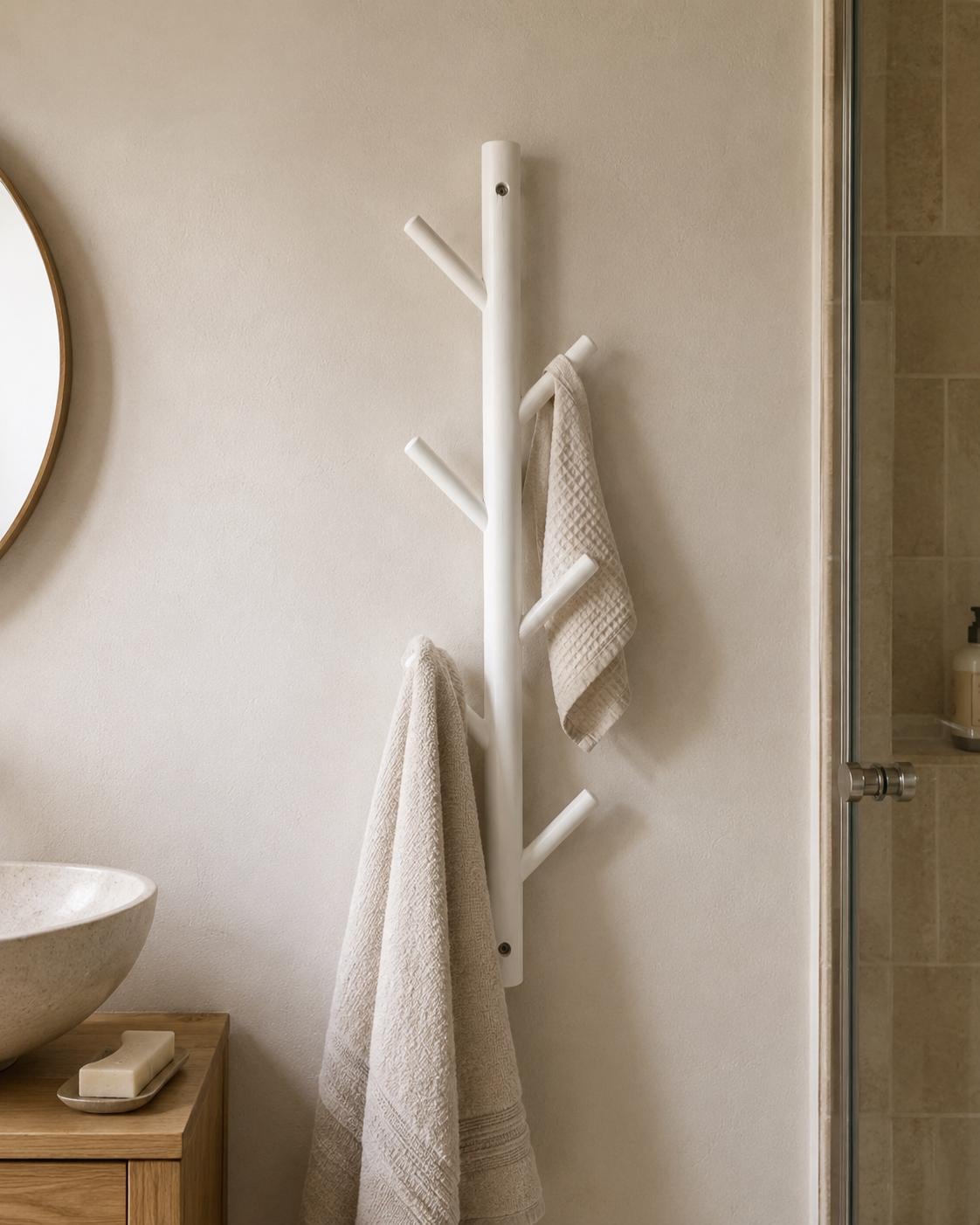 Minimalist Wooden Coat Rack Wall Mounted, Entryway Hook Rack, Solid Wood Mudroom Organizer, Modern Hallway Storage