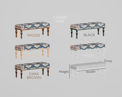Bedroom Bench, Upholstered Bench, Coffee Table Ottoman, Low Table, Bohemian Bench, Dining Bench, Wooden Side Table, Soft Top