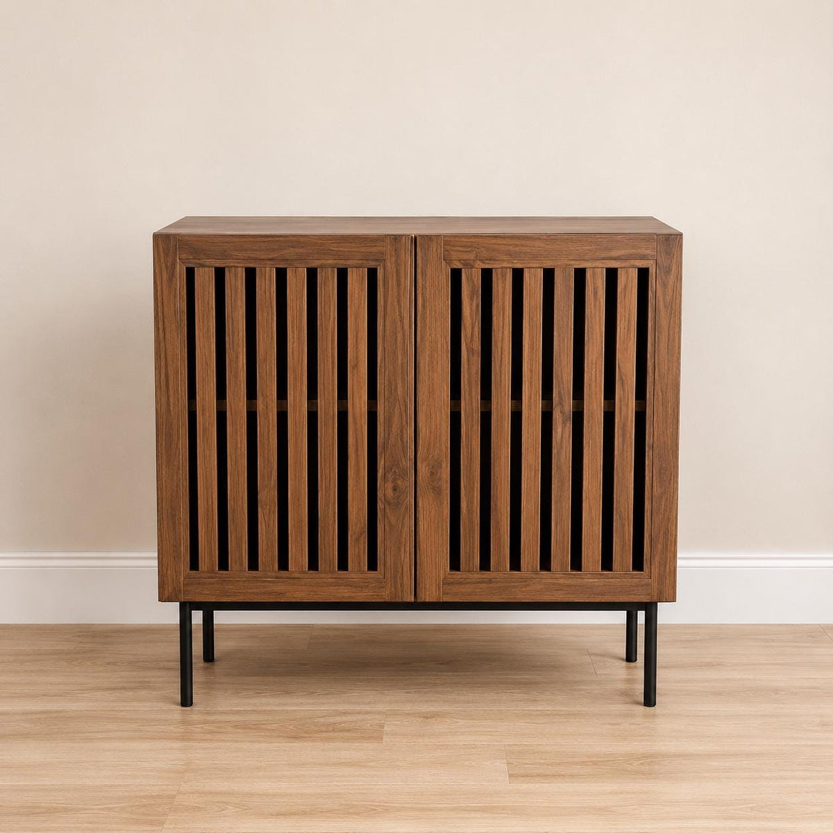 Modern Buffet Cabinet with 2 Doors & Metal Base | Storage Sideboard for Dining Room