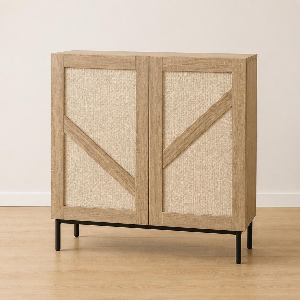 Modern Buffet Cabinet with 2 Doors & Metal Base | Storage Sideboard for Dining Room