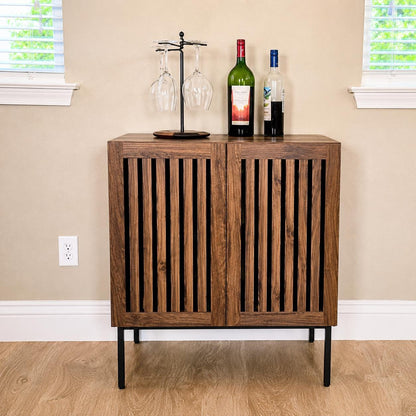 Modern Buffet Cabinet with 2 Doors & Metal Base | Storage Sideboard for Dining Room