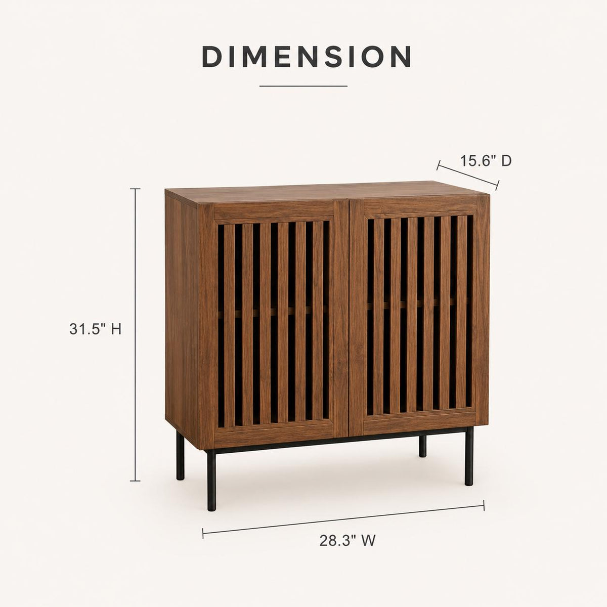 Modern Buffet Cabinet with 2 Doors & Metal Base | Storage Sideboard for Dining Room