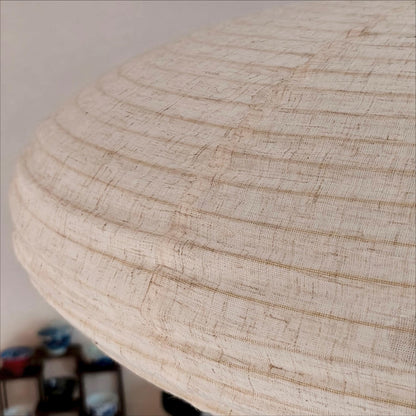 Japanese Linen Oval Pendant Lampshade, Natural Beige 23-Inch Light Shade